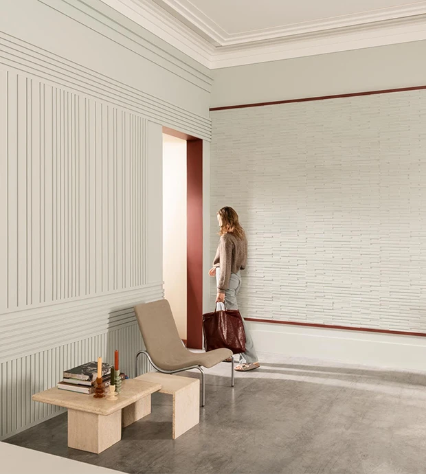 Pareti decorative con pannelli 3D moderni lineari