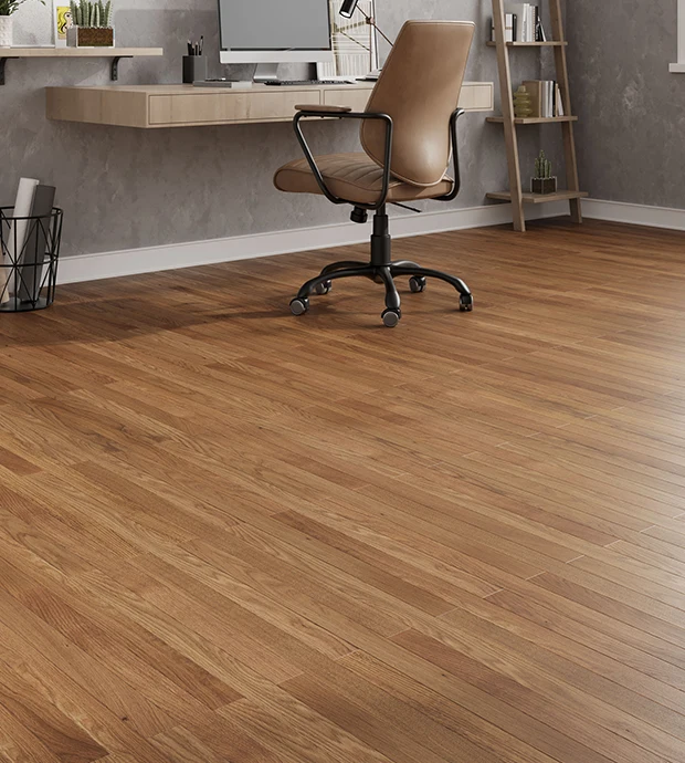 Pavimento parquet scuro in legno naturale per studio moderno